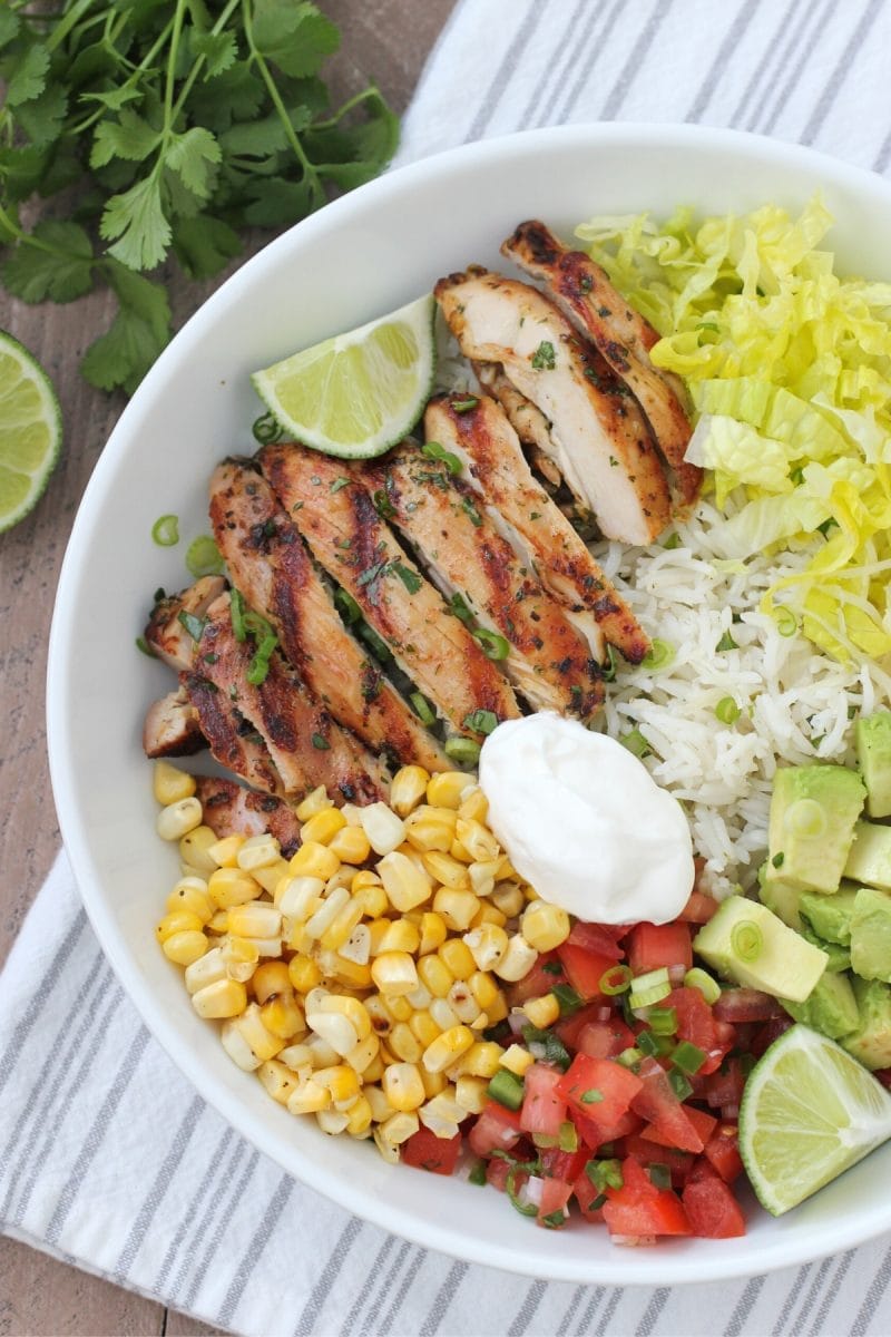 Grilled Chicken Burrito Bowls (Chipotle Copycat)