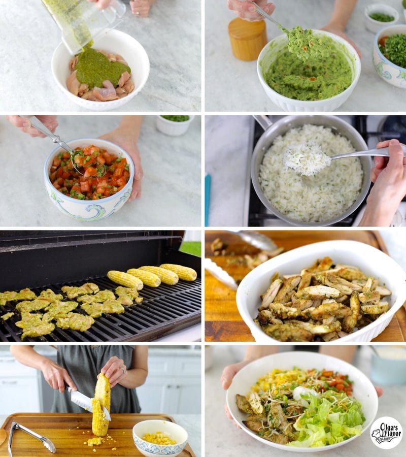 How To Make Chicken Burrito Bowls step by step tutorial