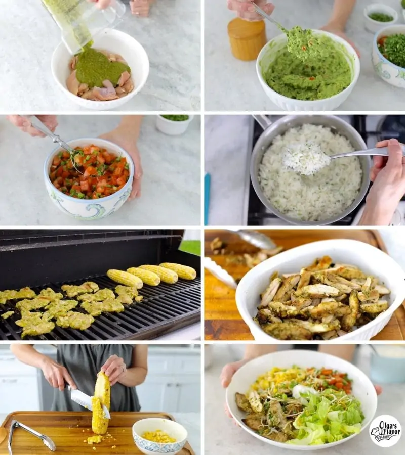 How To Make Chicken Burrito Bowls step by step tutorial