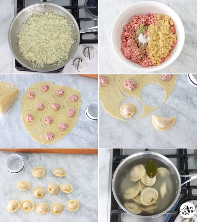 How to make Pelmeni, Russian dumplings. 
How to assemble the meat filled pelmeni by hand. 