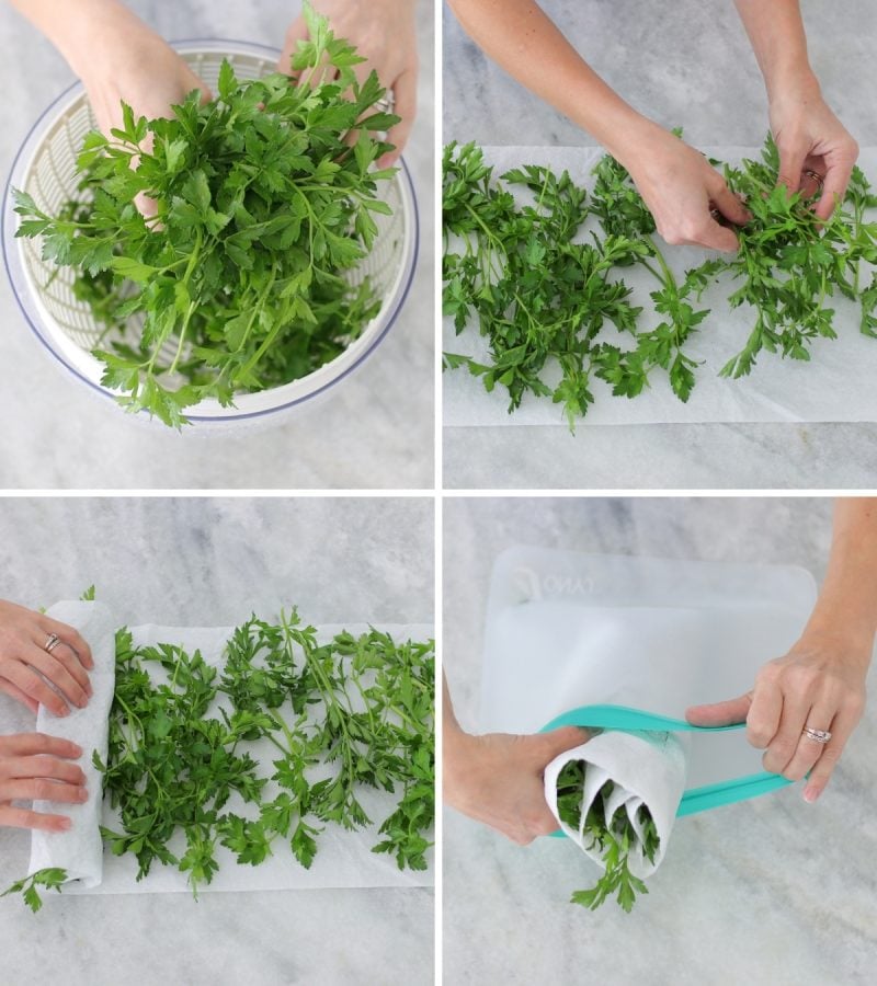 tutorial how to store fresh herbs, like parsley.