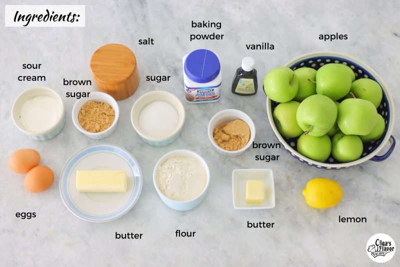 Ingredients for Apple Upside Down Cake