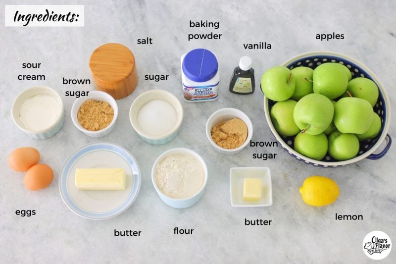 Ingredients for Apple Upside Down Cake