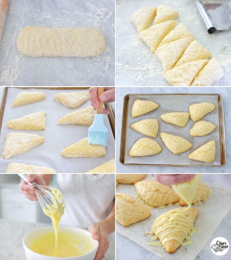 How to make orange scones tutorial. Baking the scones and adding orange glaze. 