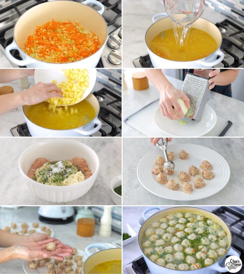 How to make chicken meatball soup. 
Russian meatball soup with frikadelki.
Step by step photo tutorial. 