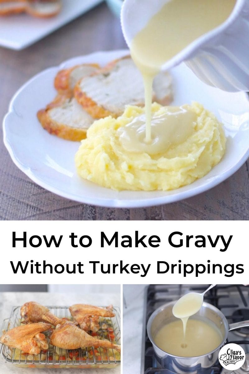 How to make gravy without turkey drippings. 
An easy way to get the traditional flavors into gravy without roasting a whole turkey. 