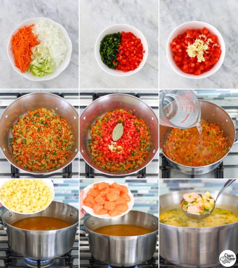 How to make Salmon and Potato Soup tutorial