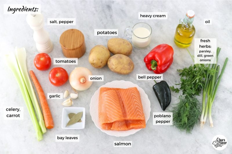 Ingredients for Salmon Soup