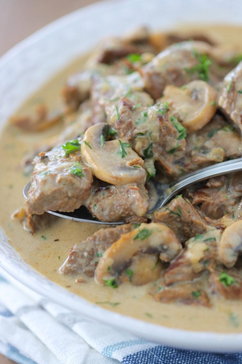 Beef Stroganoff cooked in the Instant Pot