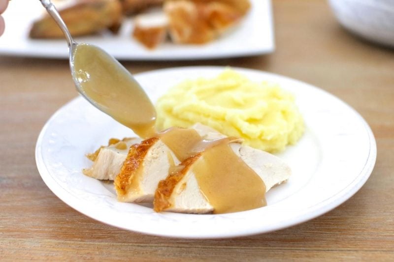 Roast chicken with gravy