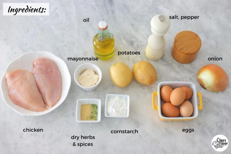 Ingredients For Potato and Chicken Fritters