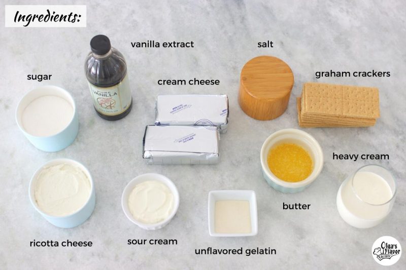 Ingredients For Easy No Bake Cheesecake