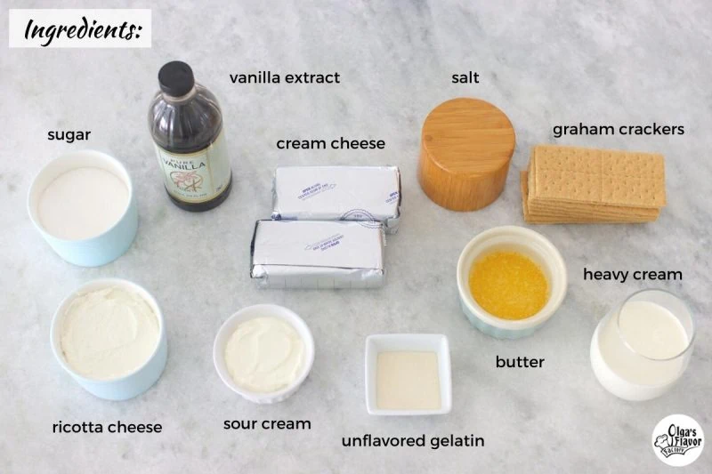 Ingredients For Easy No Bake Cheesecake