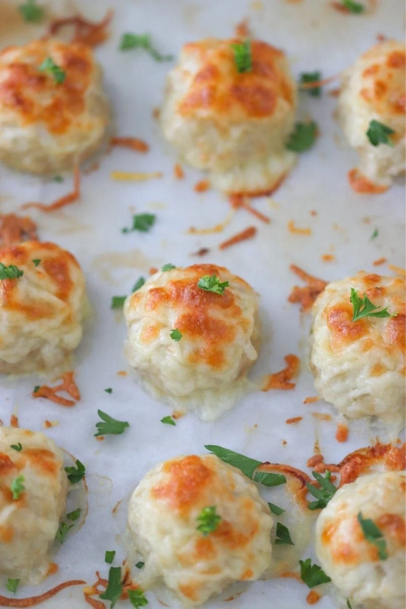 Baked Cheesy Chicken Meatballs