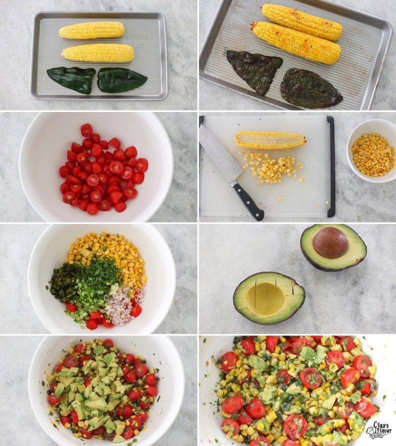 How to make corn, tomato and avocado salad tutorial. 