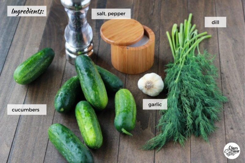 Ingredients For Garlic Dill Cucumbers