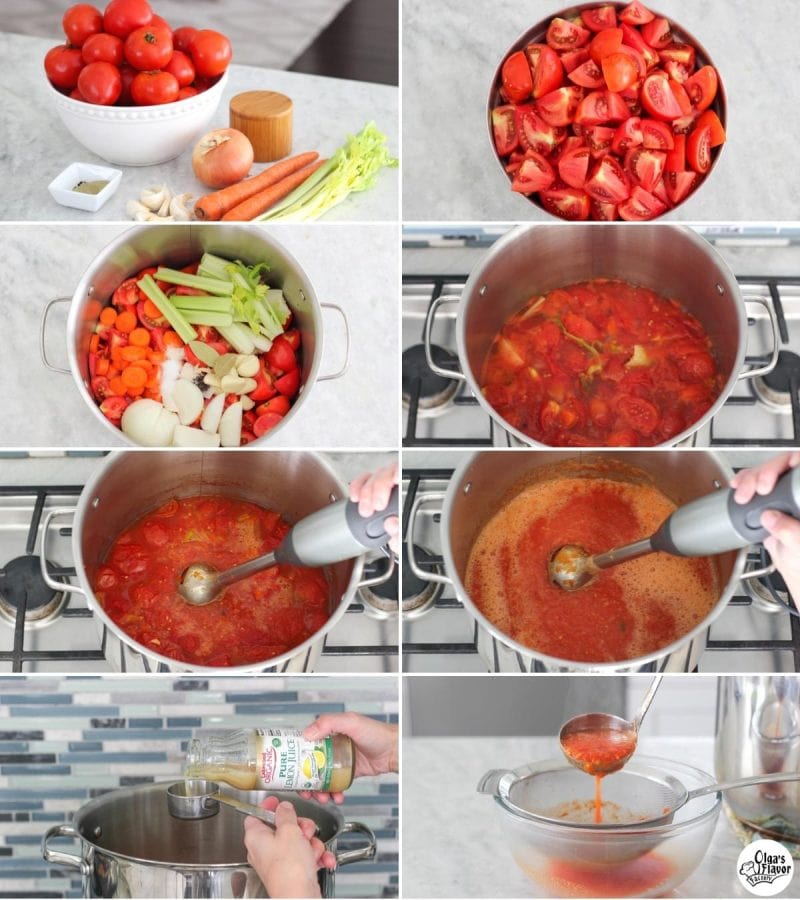 How to make homemade tomato vegetable juice tutorial