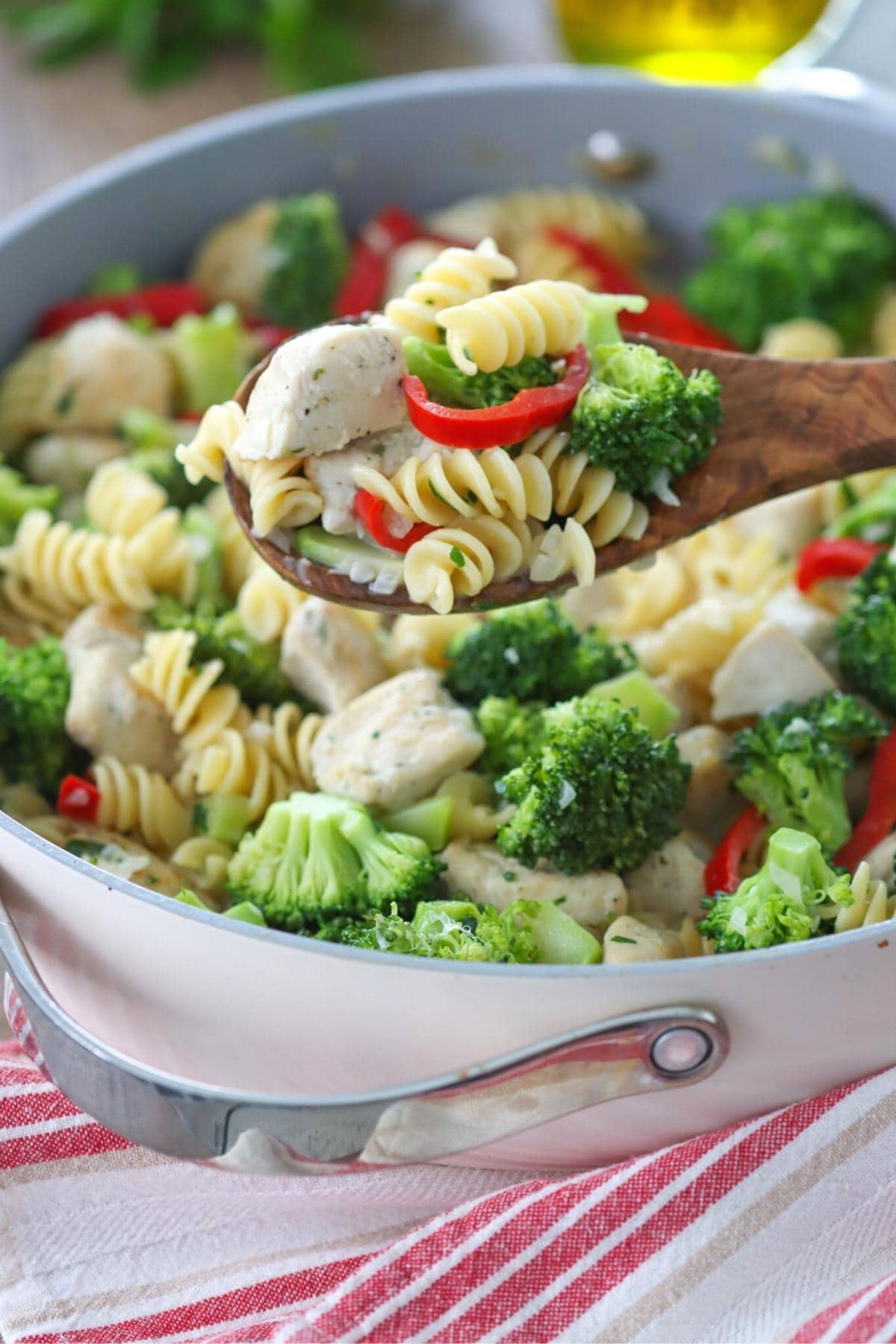 Skillet Chicken Broccoli Pasta - Olga's Flavor Factory