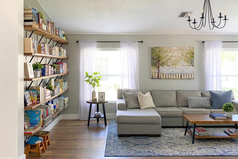 Living Room remodel with home library