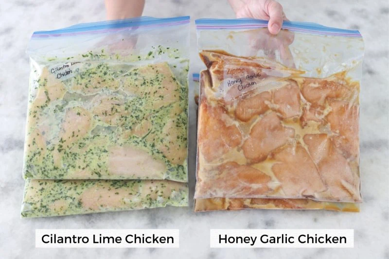 Freezer meal prep - marinated chicken
