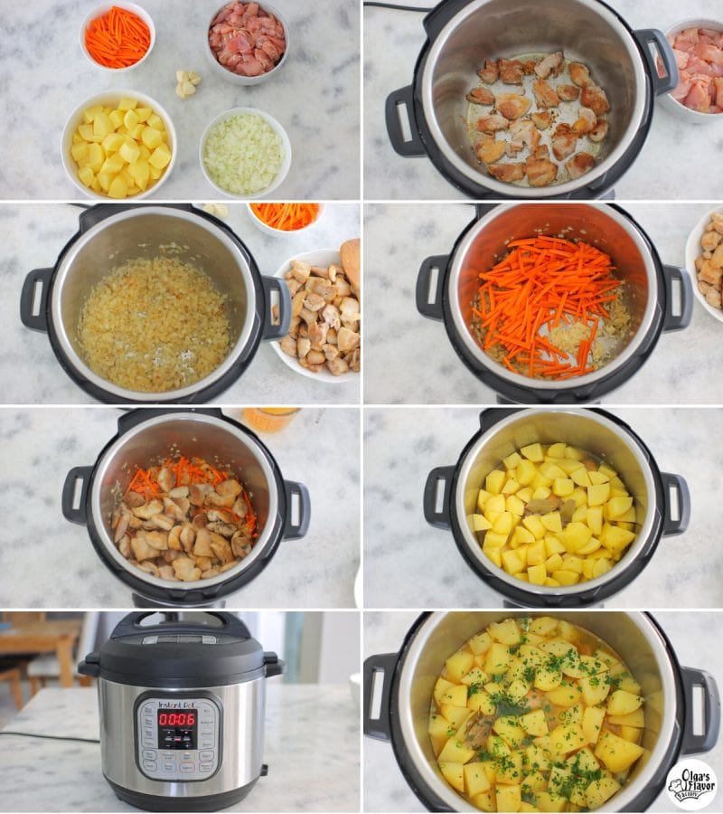 Step by step tutorial of how to make Instant Pot Braised Chicken and Potatoes. 