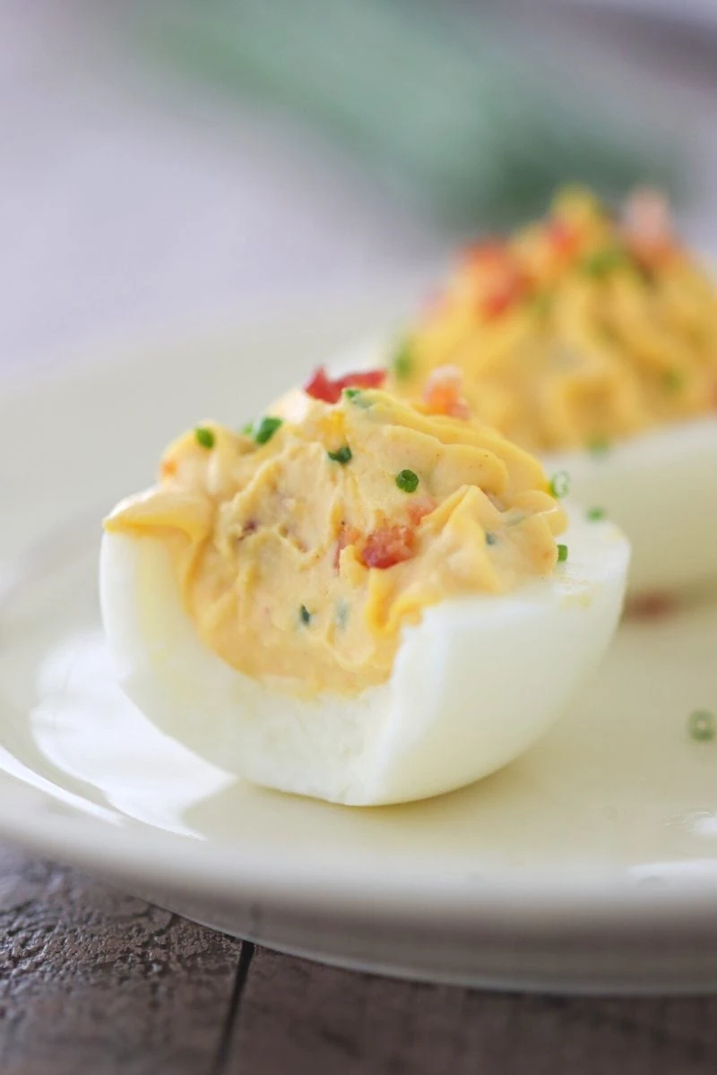Bacon and Chive Deviled Eggs 