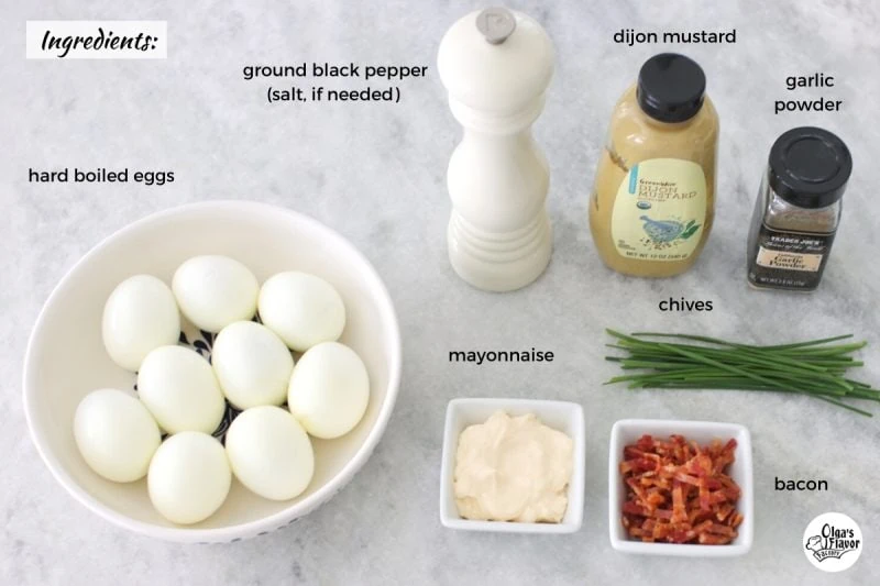 Ingredients For Bacon Deviled Eggs