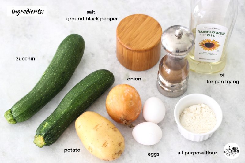 Ingredients For Zucchini Potato Fritters