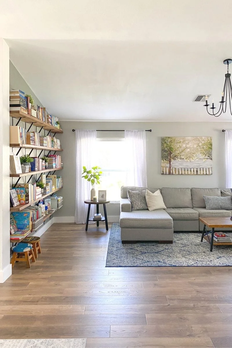 home library in living room