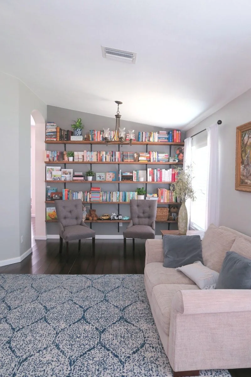 Home library in our living room