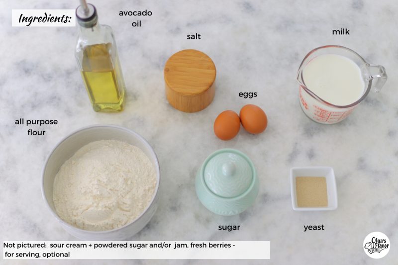 Ingredients For Yeast Pancakes
