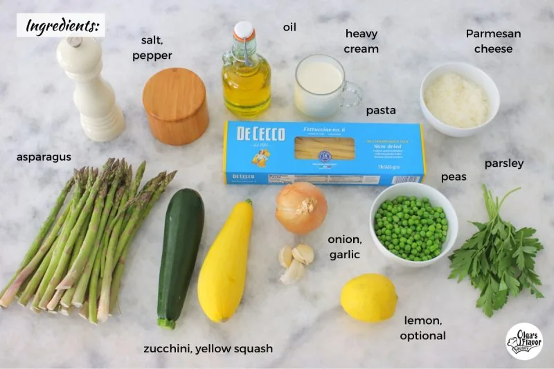 Ingredients For Pasta Primavera