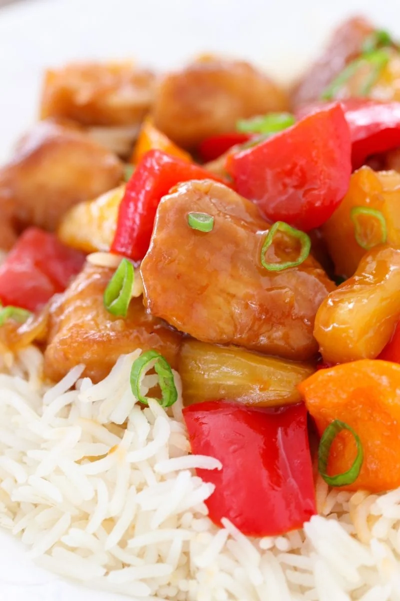 Sweet and Sour Chicken With Pineapple and Peppers 
