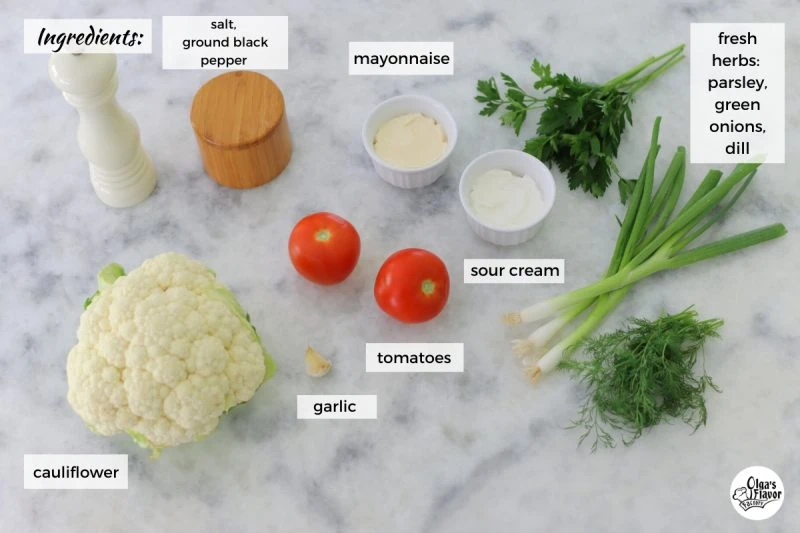 Ingredients For Cauliflower Tomato Salad