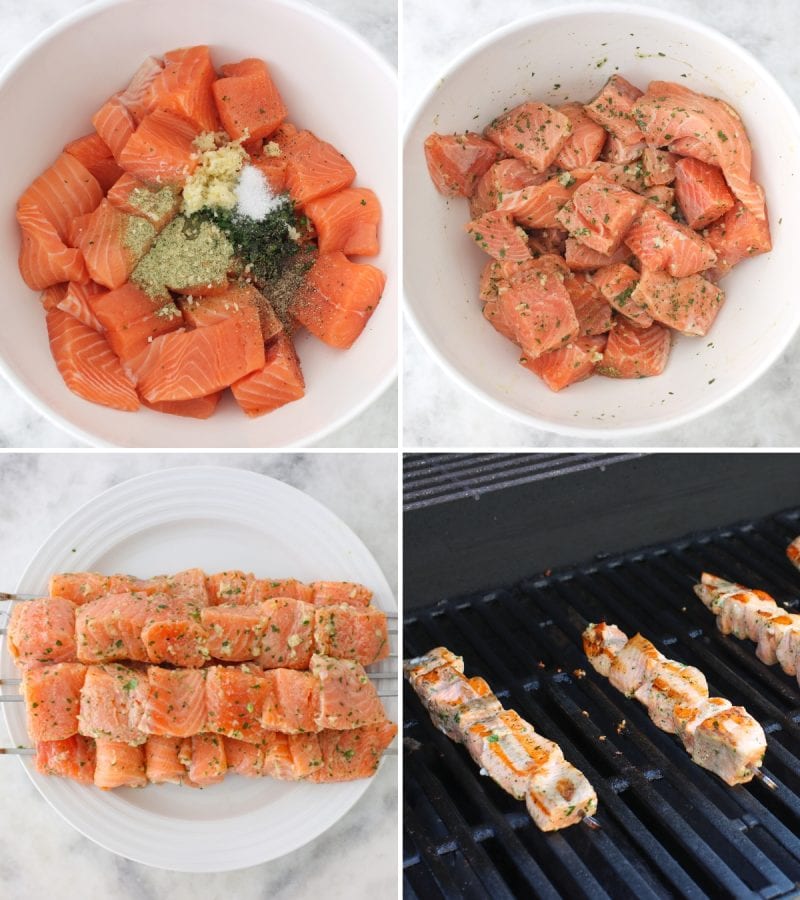 How to make Grilled Salmon Kabobs tutorial