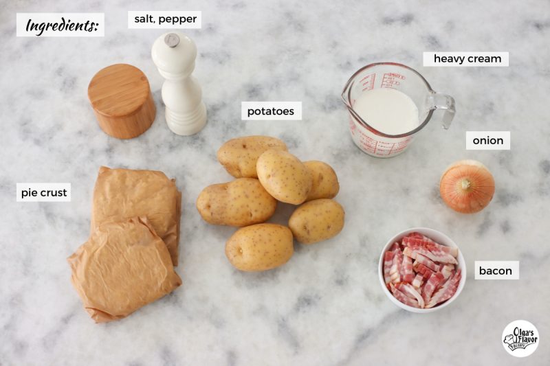 Ingredients For Potato Bacon Pie