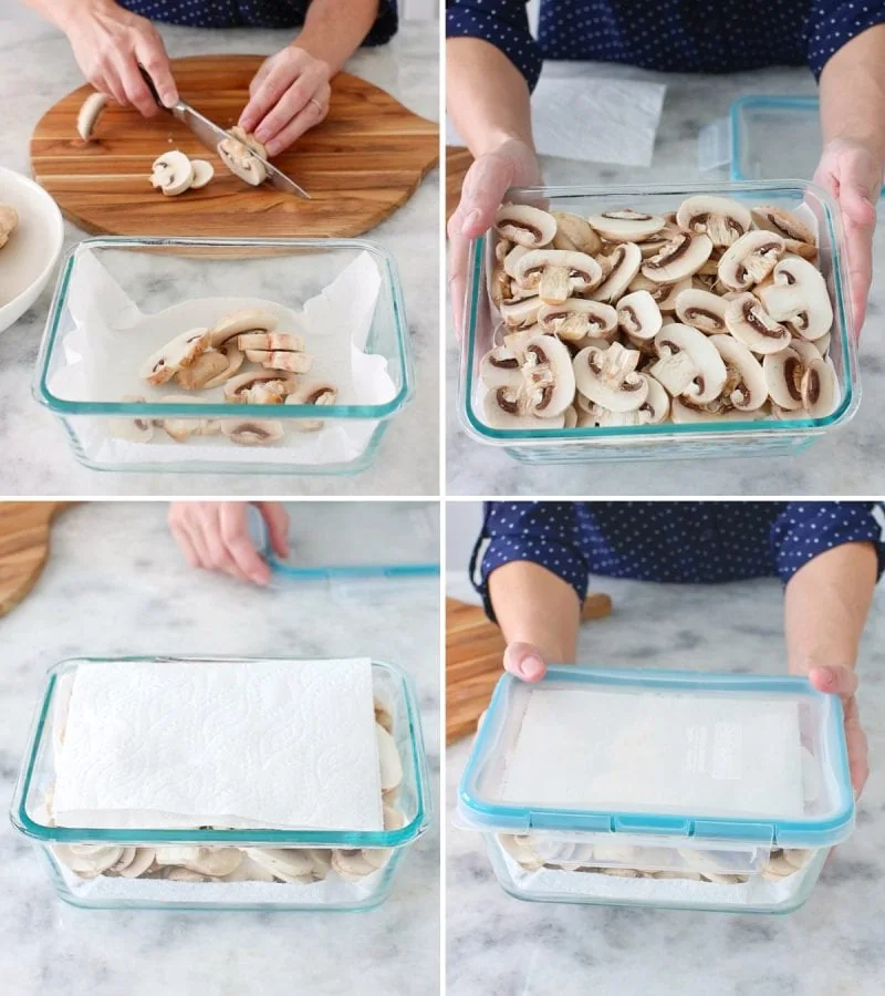 How to store sliced mushrooms
Place a paper towel in the storage container. 