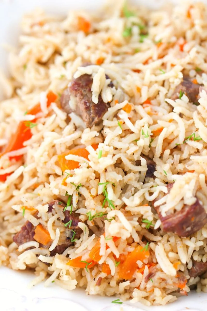 Instant Pot Rice Recipe (Beef Plov) 