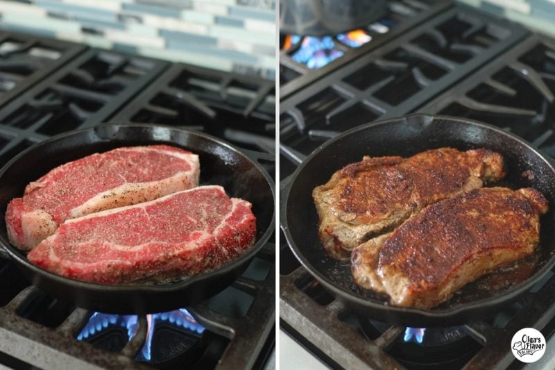 How to cook steak in a cast iron pan tutorial