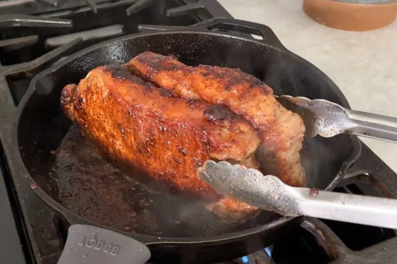 Cast iron steak - sear the sides too