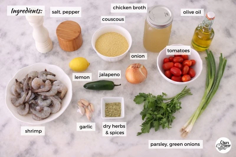 Ingredients for Shrimp Couscous