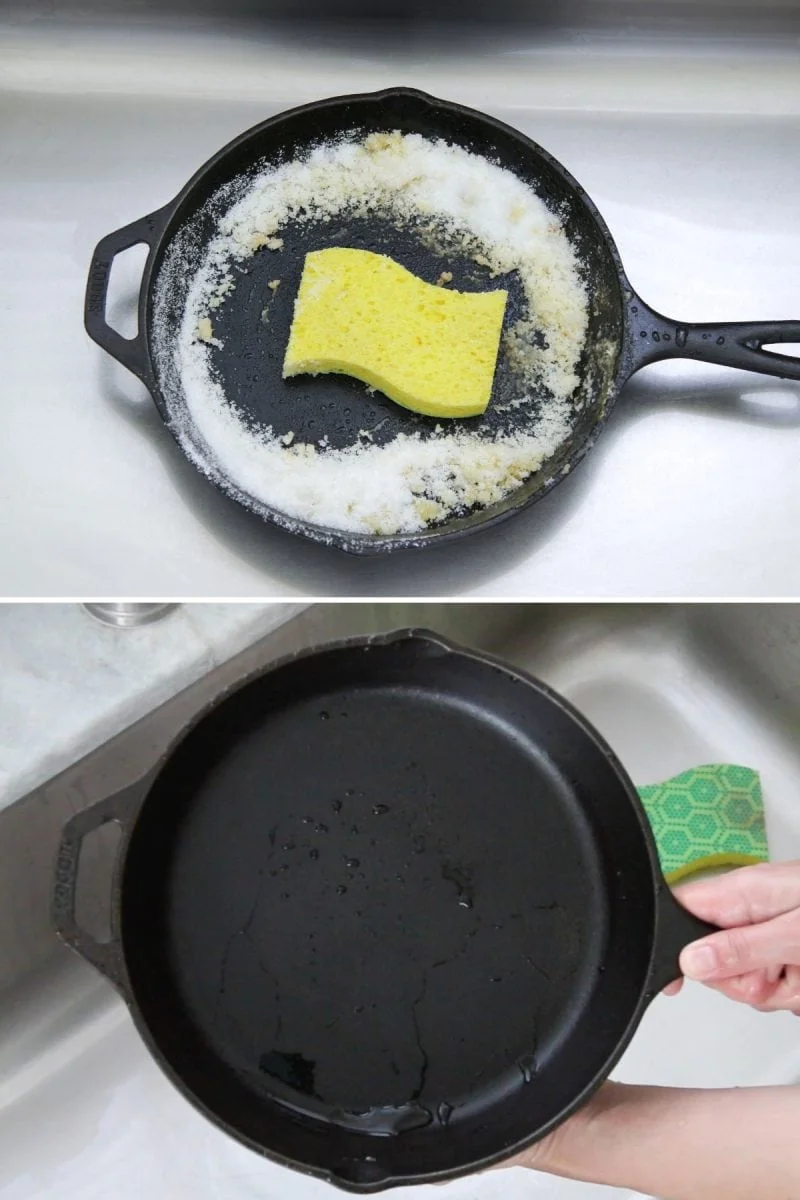 How to clean cast iron pans
kosher salt to wash cast iron pan