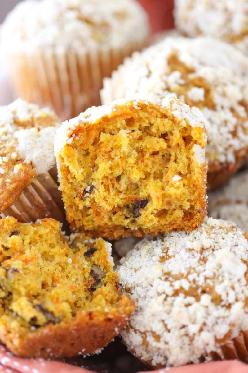 Pumpkin Carrot Muffins with apples and walnuts. 