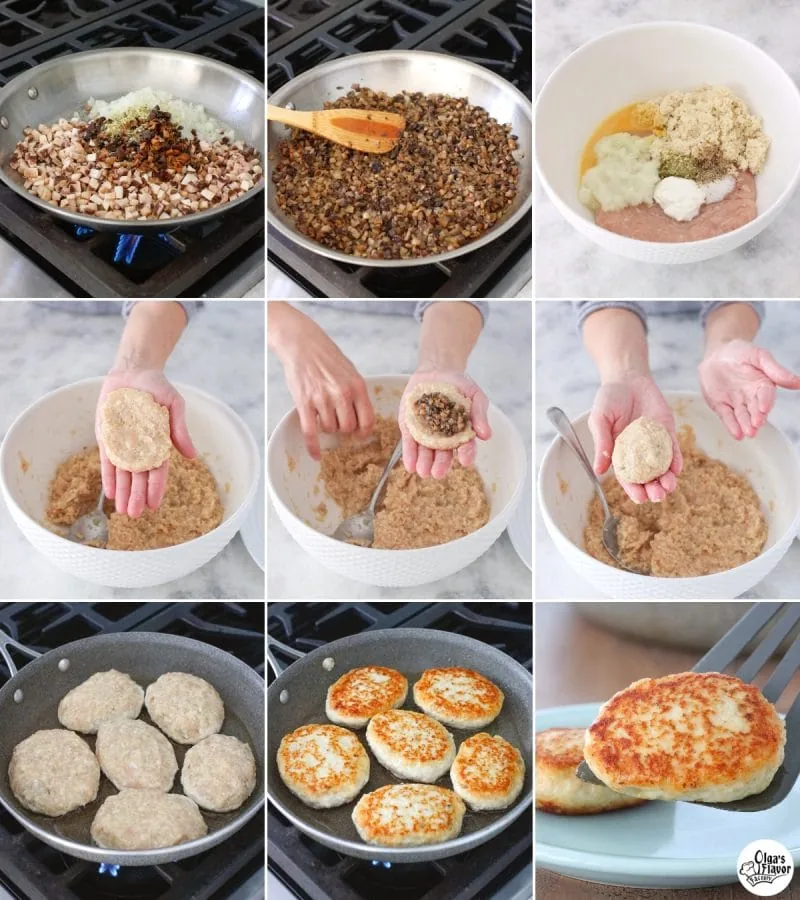How to make chicken and mushroom patties (kotleti)