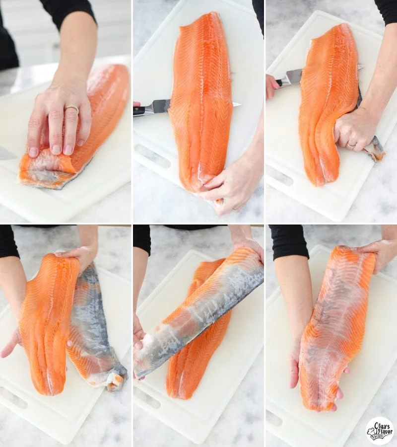 How to remove skin from salmon tutorial