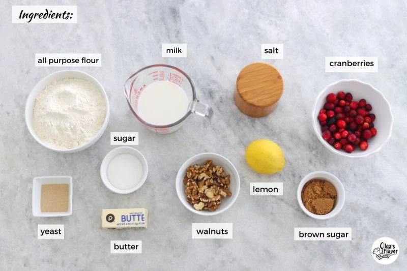 Ingredients for Cranberry Walnut Bread