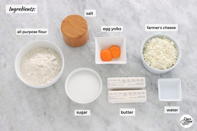 Ingredients For Farmer's Cheese Cookies