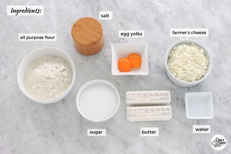 Ingredients For Farmer's Cheese Cookies