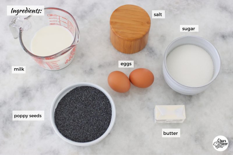 Ingredients for poppy seed filling