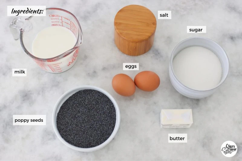 Ingredients for poppy seed filling